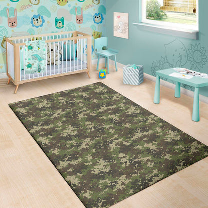 Military Digital Camo Pattern Print Area Rug