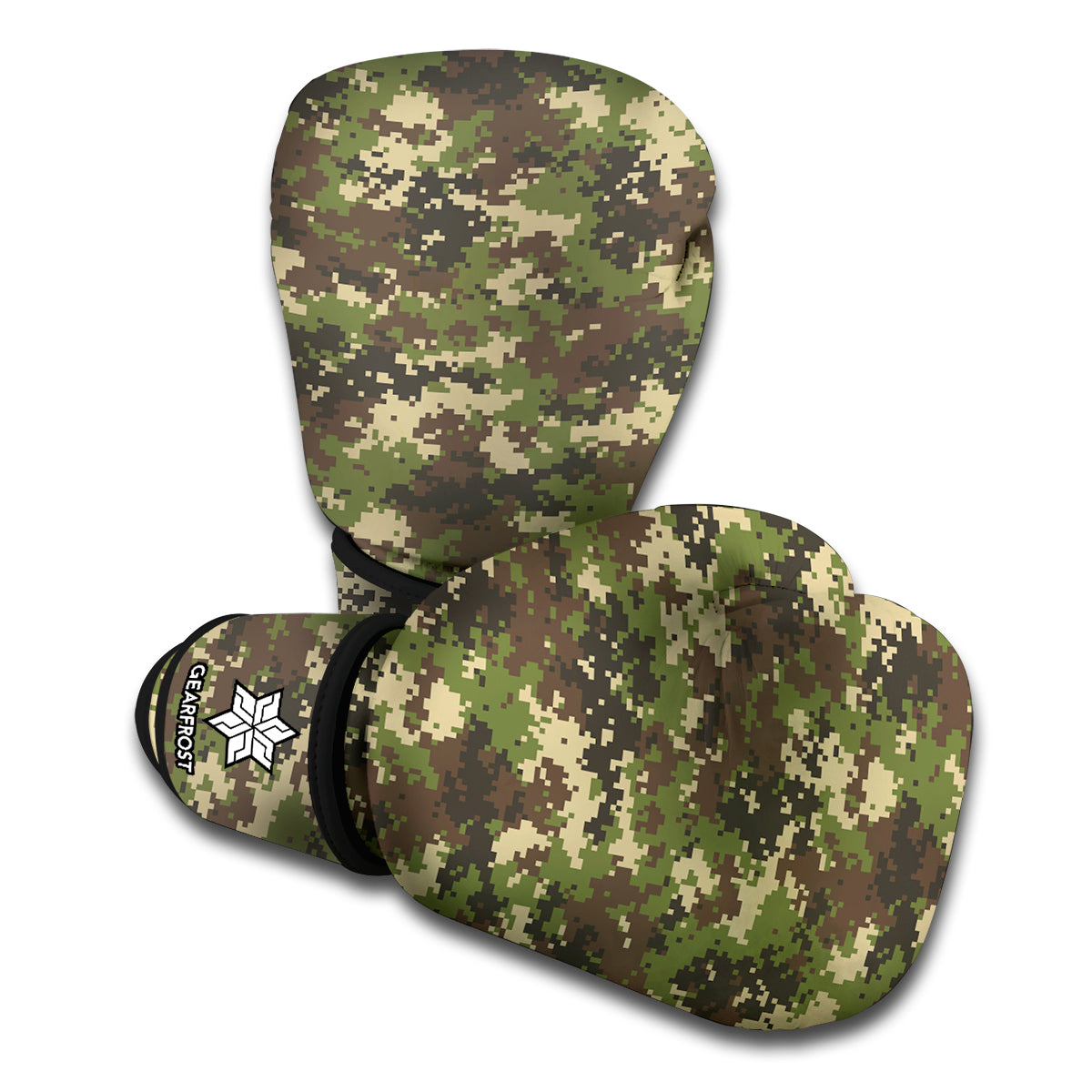 Military Digital Camo Pattern Print Boxing Gloves