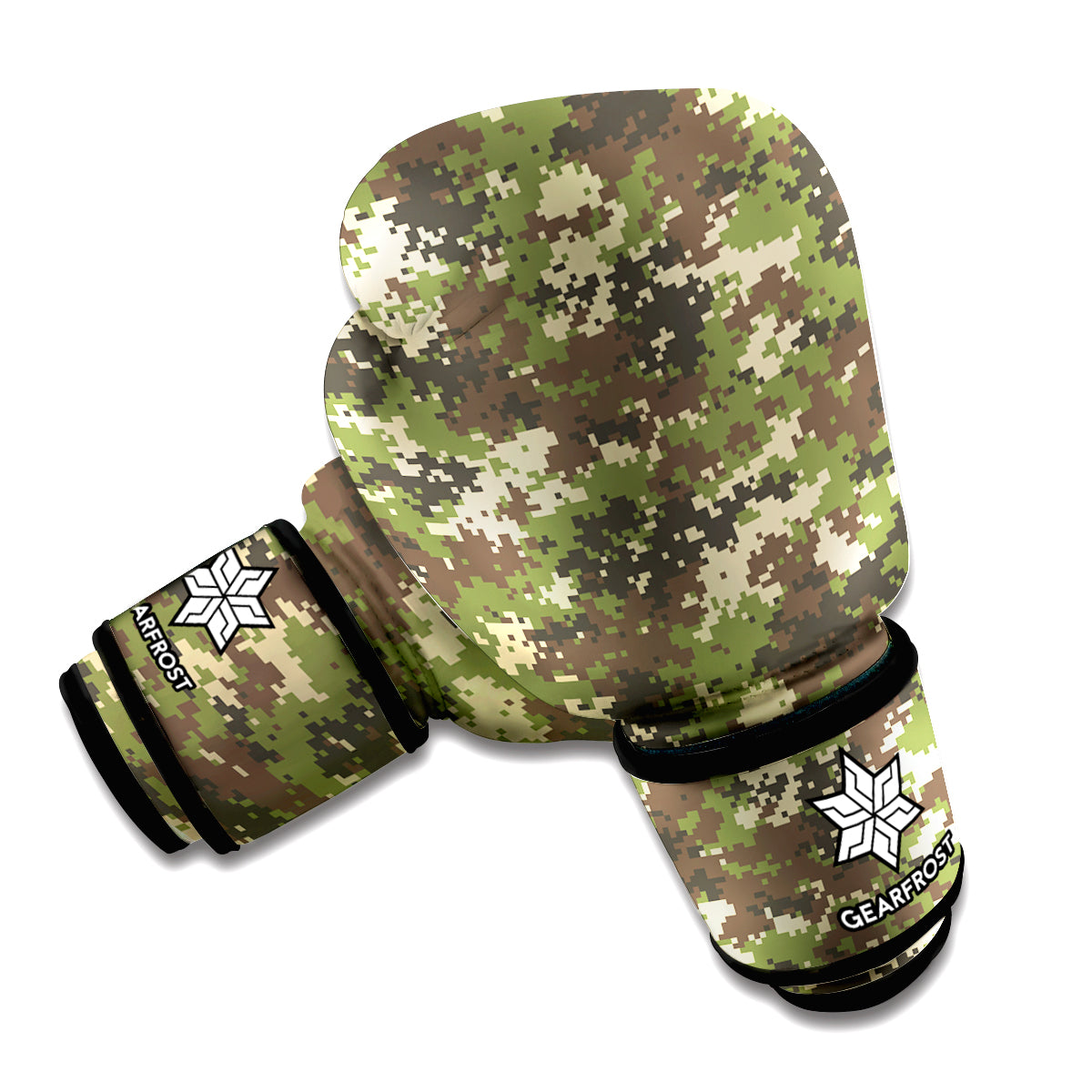 Military Digital Camo Pattern Print Boxing Gloves