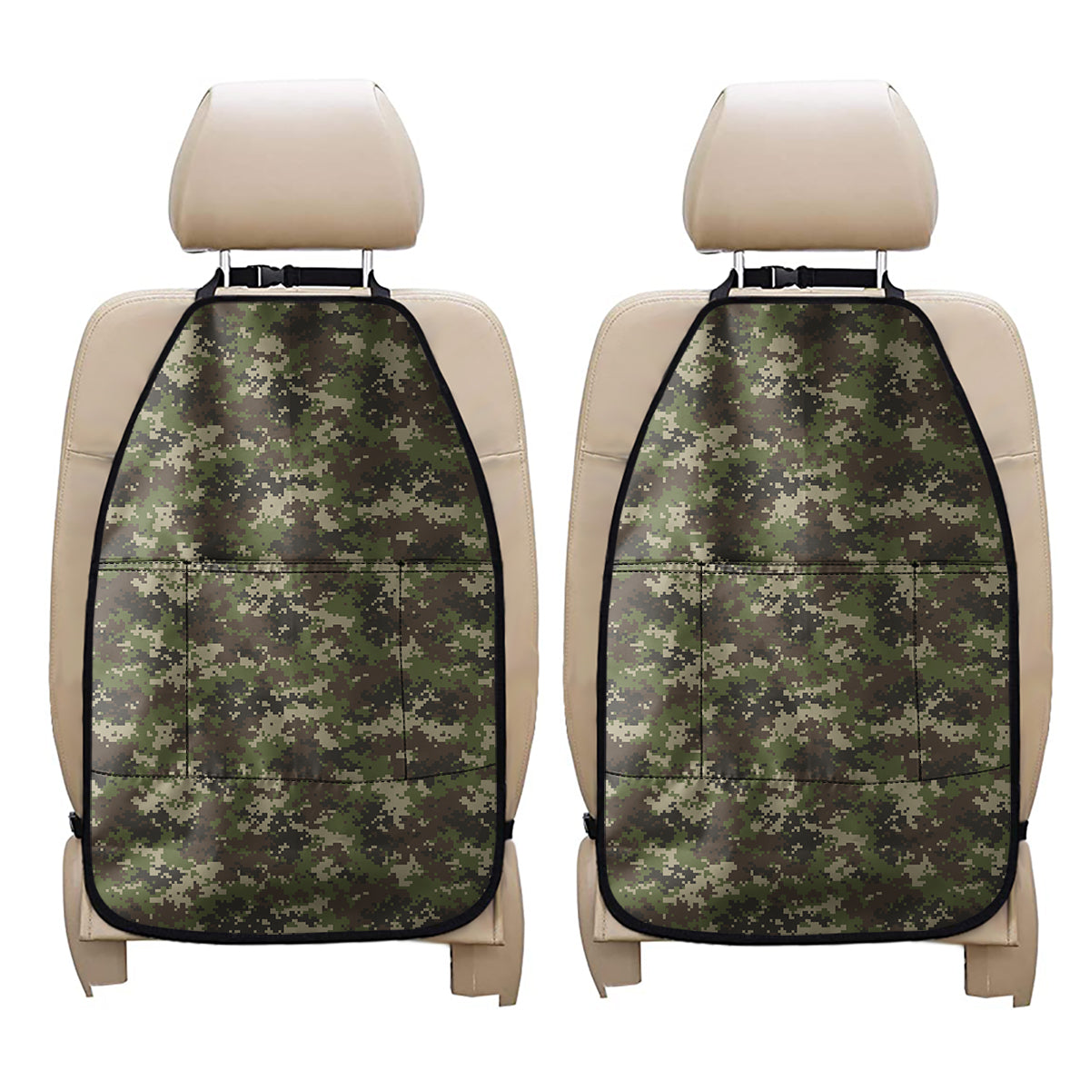 Military Digital Camo Pattern Print Car Seat Organizers