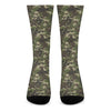 Military Digital Camo Pattern Print Crew Socks
