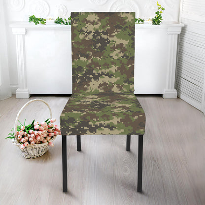 Military Digital Camo Pattern Print Dining Chair Slipcover