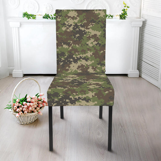 Military Digital Camo Pattern Print Dining Chair Slipcover