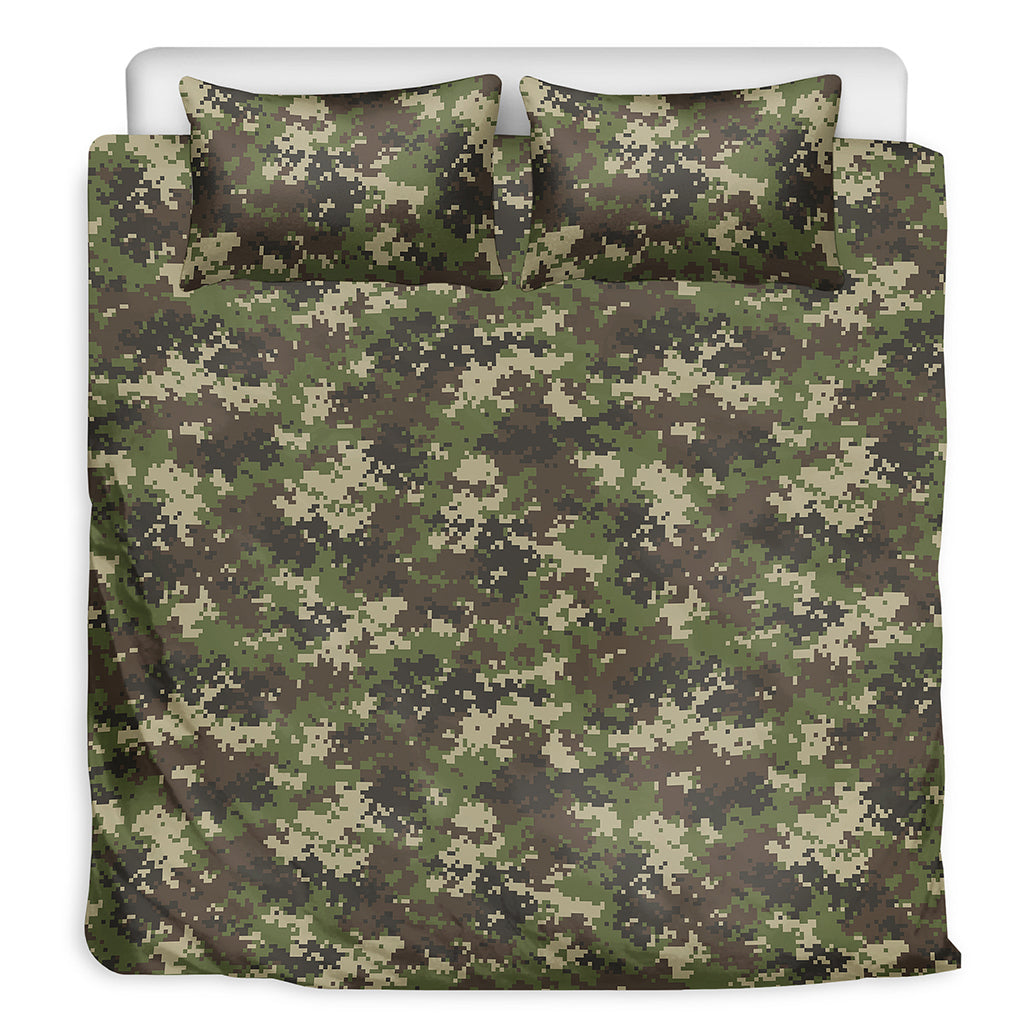 Military Digital Camo Pattern Print Duvet Cover Bedding Set