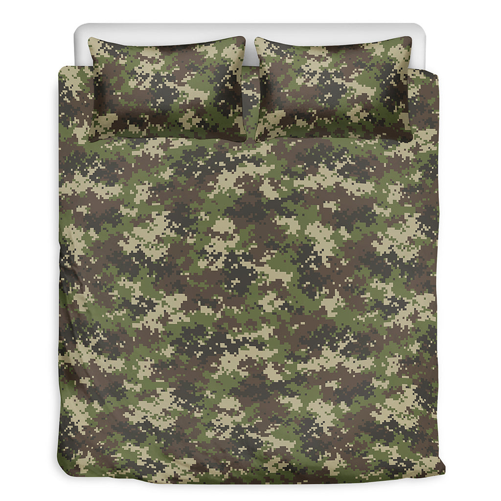 Military Digital Camo Pattern Print Duvet Cover Bedding Set