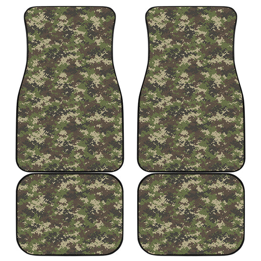 Military Digital Camo Pattern Print Front and Back Car Floor Mats