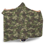 Military Digital Camo Pattern Print Hooded Blanket