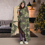 Military Digital Camo Pattern Print Hooded Blanket