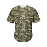 Military Digital Camo Pattern Print Men's Baseball Jersey