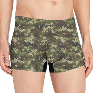 Military Digital Camo Pattern Print Men's Boxer Briefs