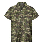 Military Digital Camo Pattern Print Men's Short Sleeve Shirt