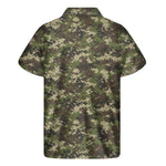 Military Digital Camo Pattern Print Men's Short Sleeve Shirt