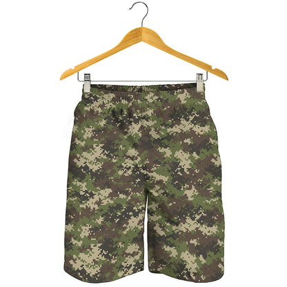 Military Digital Camo Pattern Print Men's Shorts