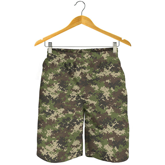 Military Digital Camo Pattern Print Men's Shorts