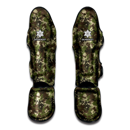 Military Digital Camo Pattern Print Muay Thai Shin Guard