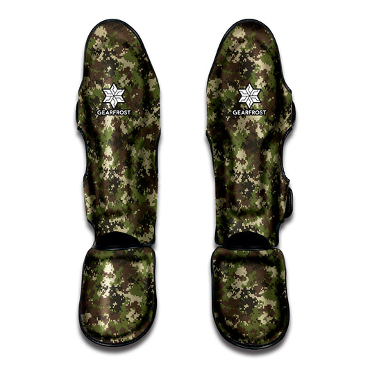 Military Digital Camo Pattern Print Muay Thai Shin Guard