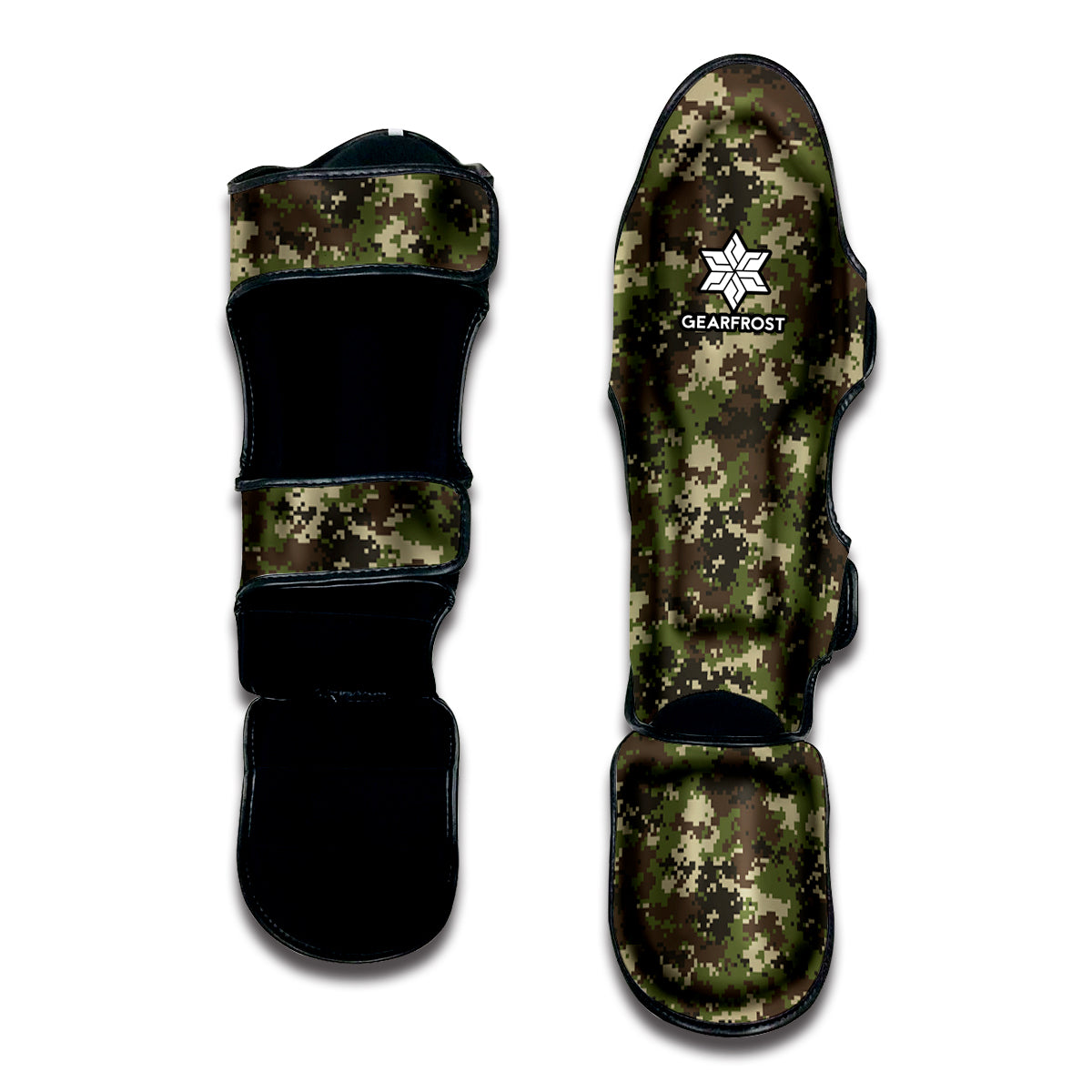 Military Digital Camo Pattern Print Muay Thai Shin Guard