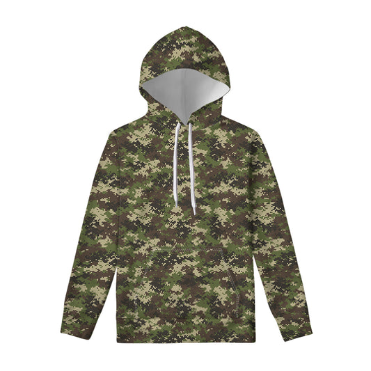 Military Digital Camo Pattern Print Pullover Hoodie