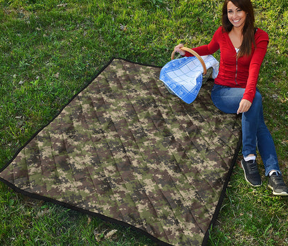 Military Digital Camo Pattern Print Quilt