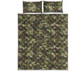 Military Digital Camo Pattern Print Quilt Bed Set