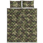 Military Digital Camo Pattern Print Quilt Bed Set
