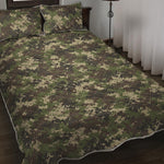 Military Digital Camo Pattern Print Quilt Bed Set