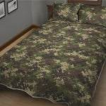 Military Digital Camo Pattern Print Quilt Bed Set