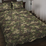 Military Digital Camo Pattern Print Quilt Bed Set