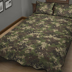 Military Digital Camo Pattern Print Quilt Bed Set