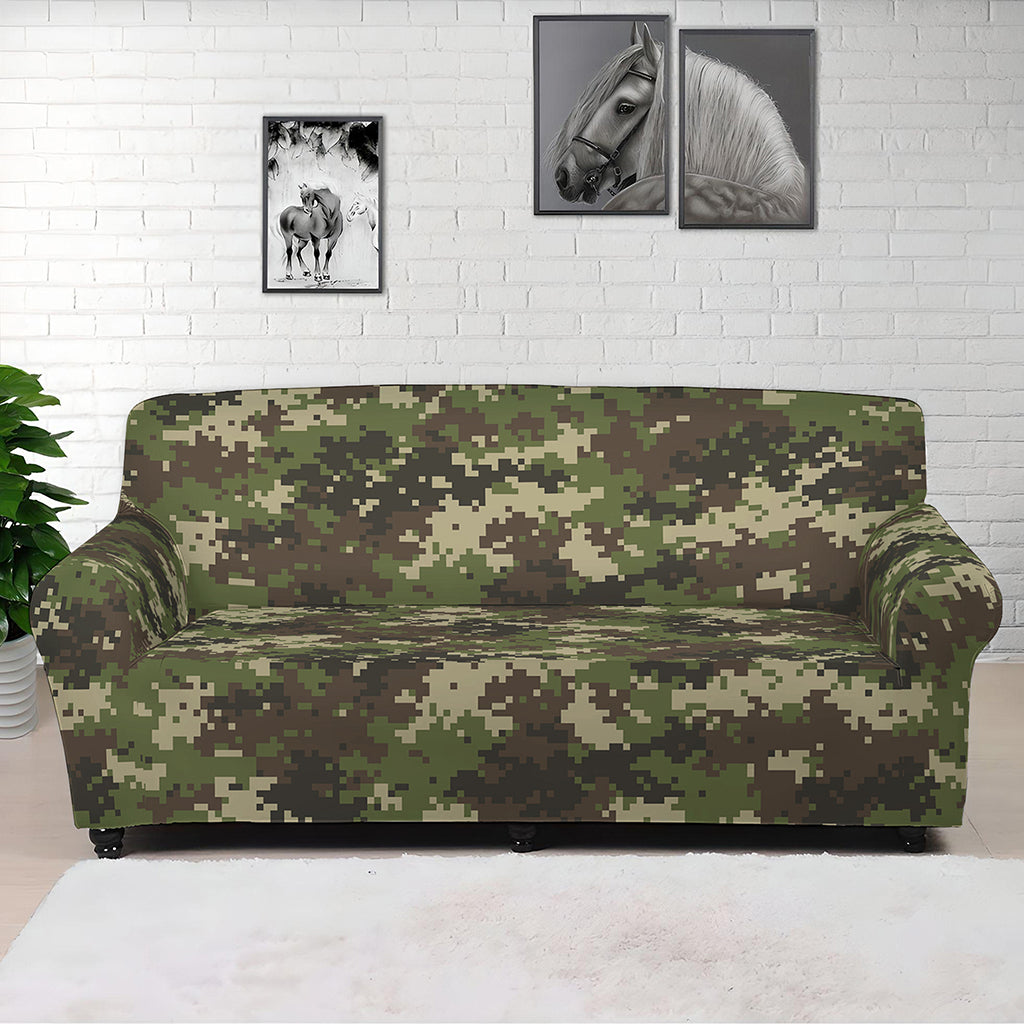 Military Digital Camo Pattern Print Sofa Cover