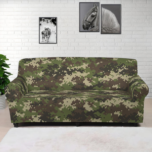 Military Digital Camo Pattern Print Sofa Cover