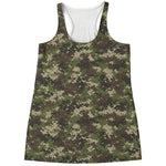 Military Digital Camo Pattern Print Women's Racerback Tank Top
