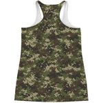 Military Digital Camo Pattern Print Women's Racerback Tank Top