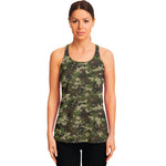 Military Digital Camo Pattern Print Women's Racerback Tank Top
