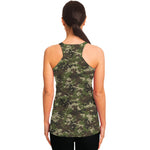 Military Digital Camo Pattern Print Women's Racerback Tank Top