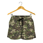 Military Digital Camo Pattern Print Women's Shorts