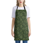 Military Green Camo Flower Pattern Print Apron