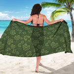 Military Green Camo Flower Pattern Print Beach Sarong Wrap