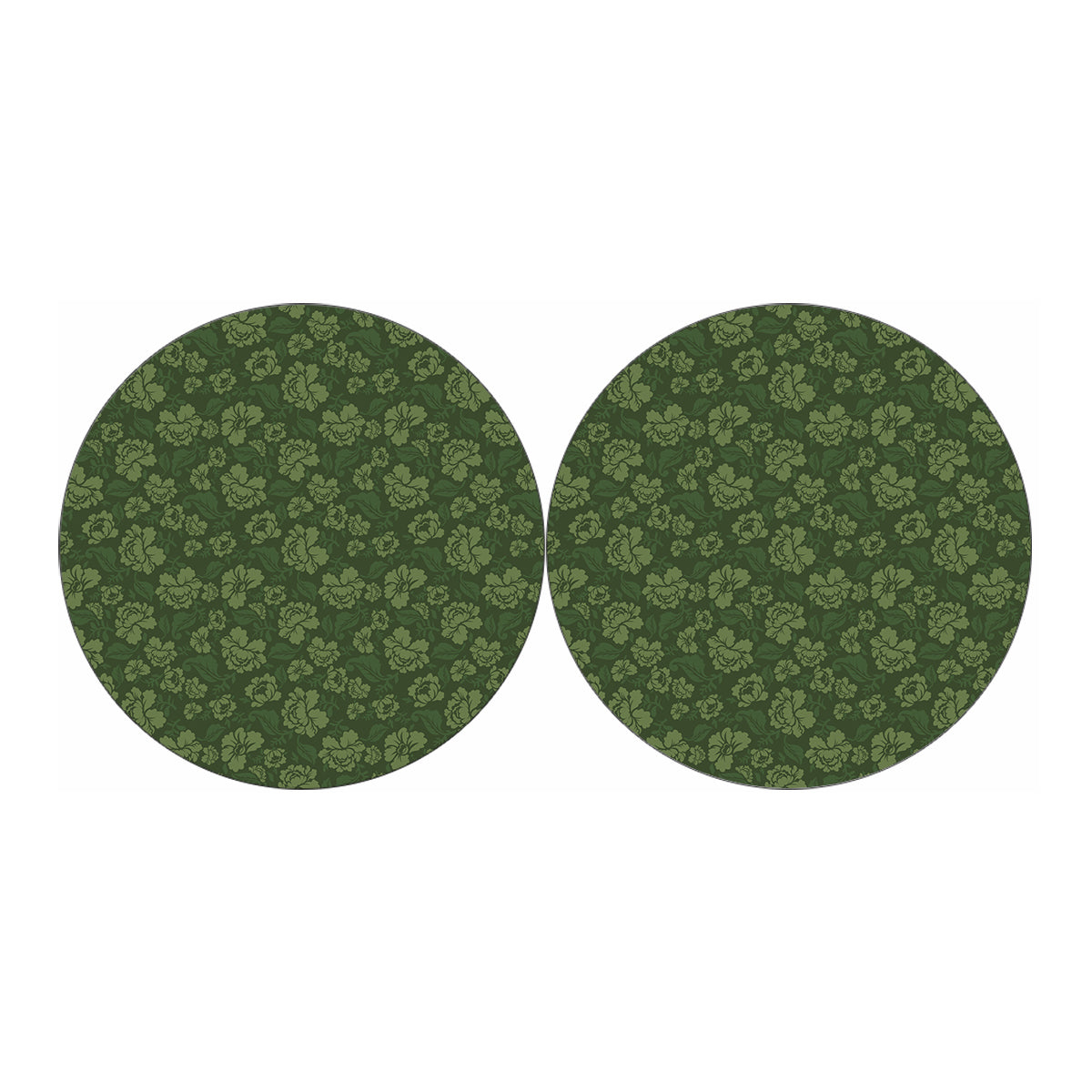 Military Green Camo Flower Pattern Print Car Coasters