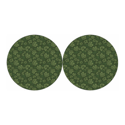 Military Green Camo Flower Pattern Print Car Coasters