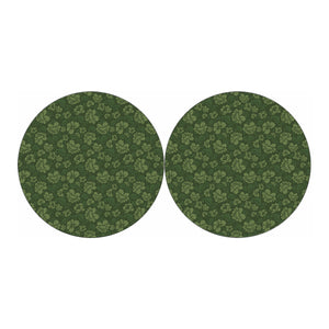 Military Green Camo Flower Pattern Print Car Coasters