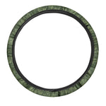 Military Green Camo Flower Pattern Print Car Steering Wheel Cover