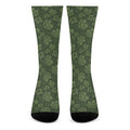 Military Green Camo Flower Pattern Print Crew Socks