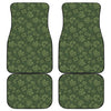 Military Green Camo Flower Pattern Print Front and Back Car Floor Mats