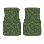 Military Green Camo Flower Pattern Print Front Car Floor Mats