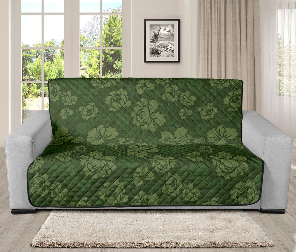 Military Green Camo Flower Pattern Print Futon Protector