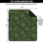 Military Green Camo Flower Pattern Print Futon Protector