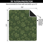 Military Green Camo Flower Pattern Print Futon Protector