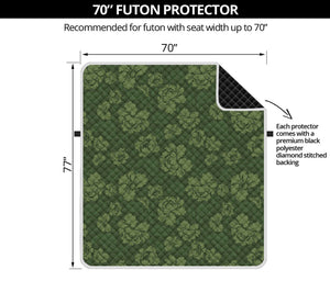 Military Green Camo Flower Pattern Print Futon Protector