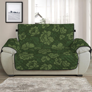 Military Green Camo Flower Pattern Print Half Sofa Protector